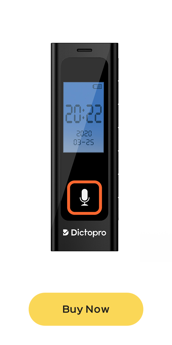 Digital Voice Activated Recorder by Dictopro Easy HD Recording of Lectures and Meetings with