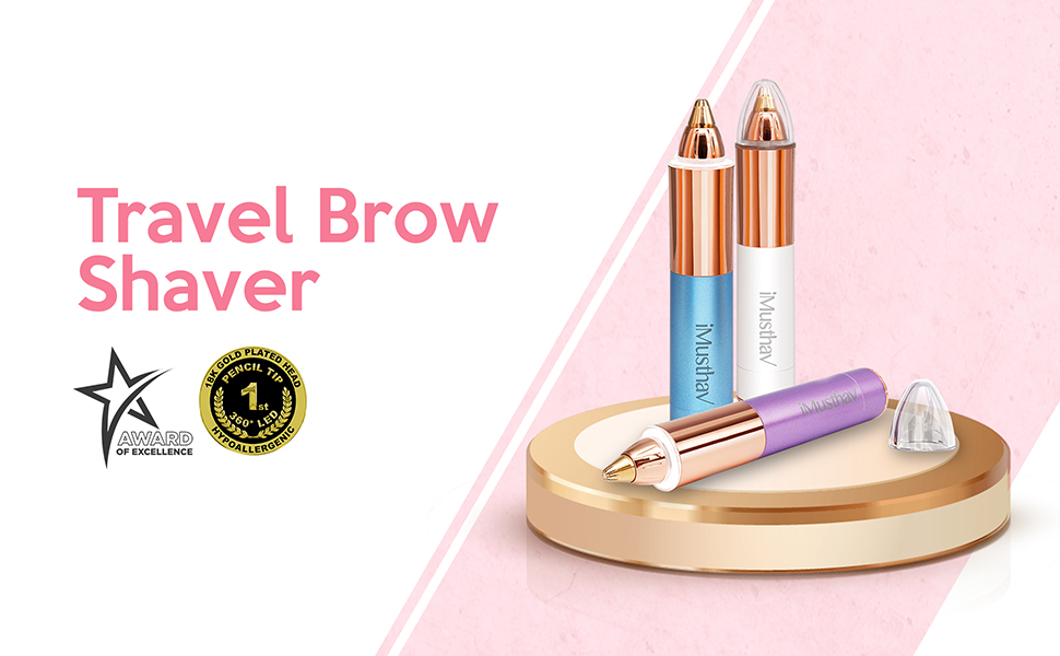 Travel brow shaver