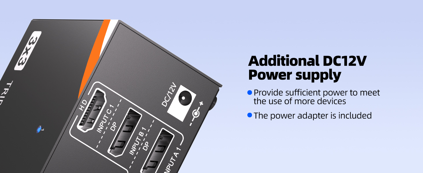 8K@60Hz KVM switch 3 PCs share 3 monitors and 4 USB devices