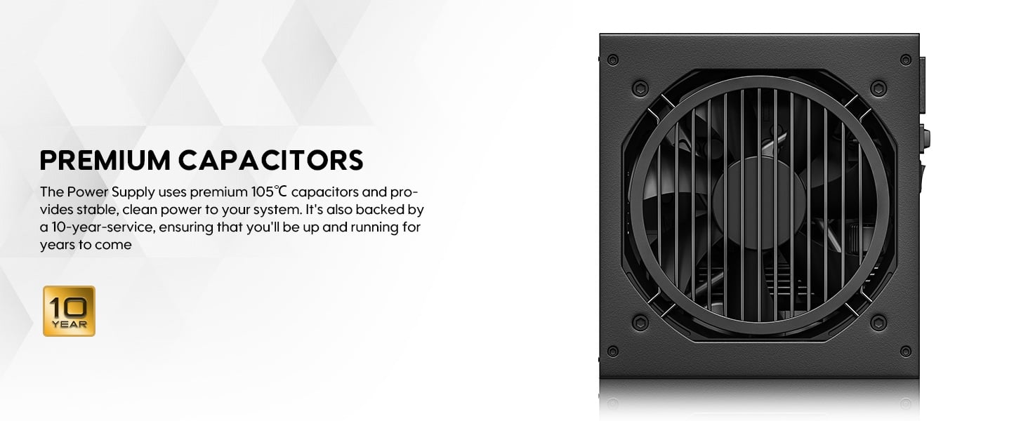 Vetroo 1000W White Power Supply ATX 3.1 Ready Dual PCIe 5.1 Vetroo 1000W White Power Supply ATX 3.1 Ready Dual PCIe 5.1