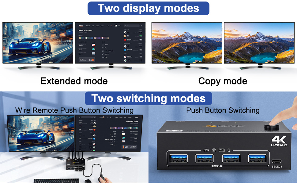 How to connect our DisplayPort HDMI KVM Switch