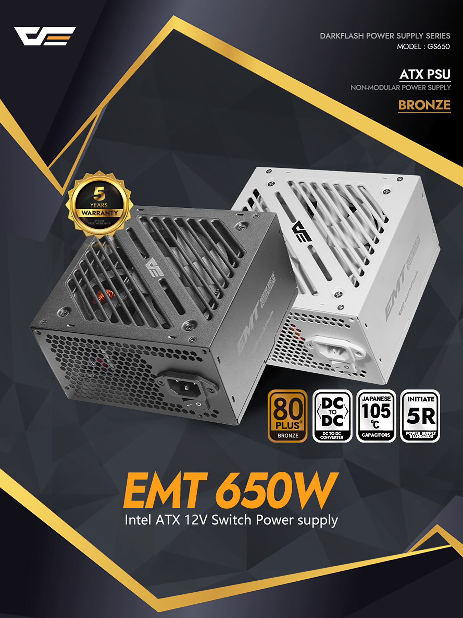 darkFlash PMT650 650W Power Supply PSU