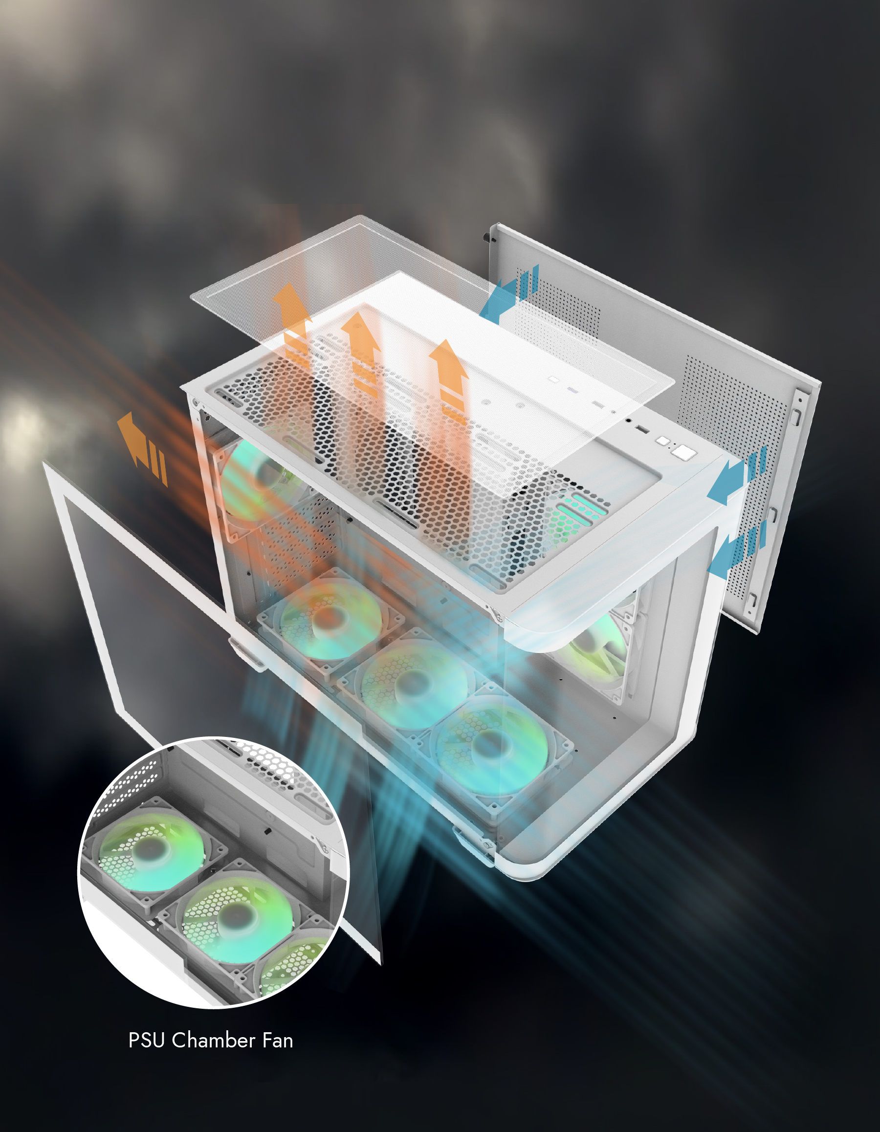 darkFlash DPW90M,Micro-ATX PC Gaming Case,3×Pre-Installed ARGB PWM Fans,Panoramic Dual Curved Temper