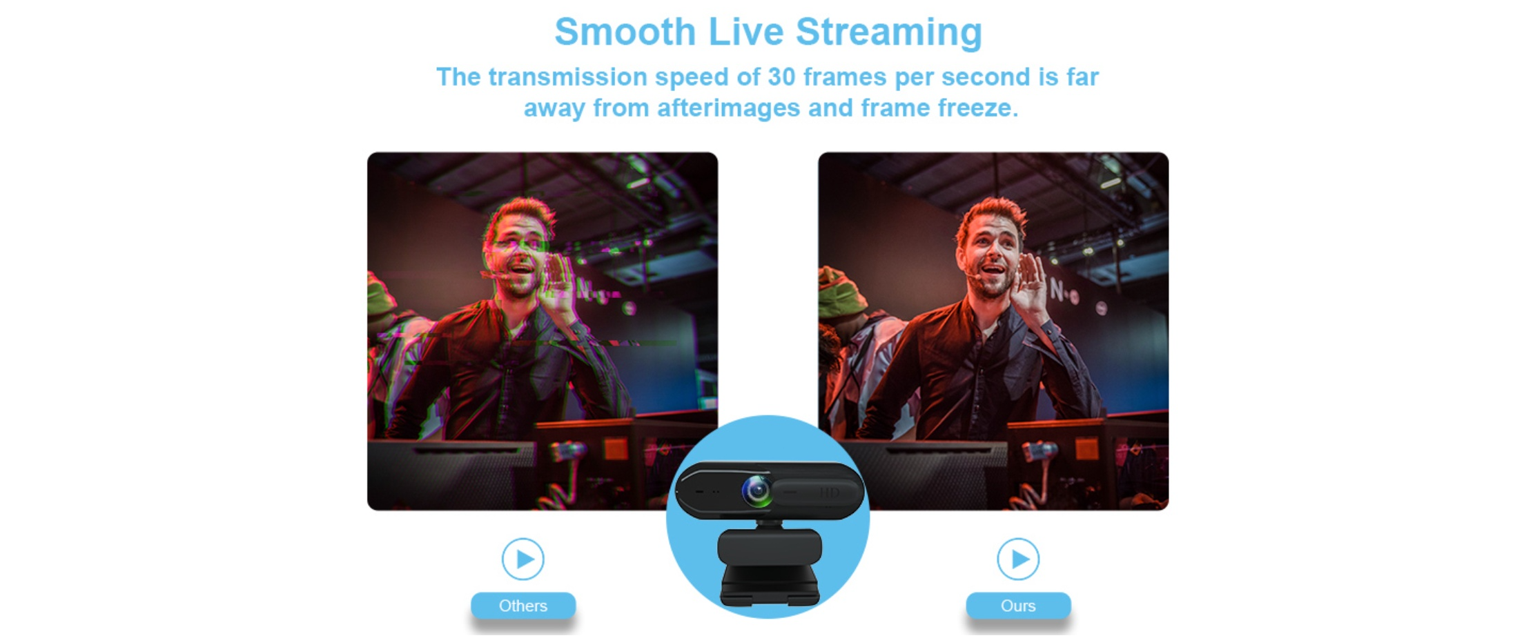 Webcam smooth 30fps live streaming