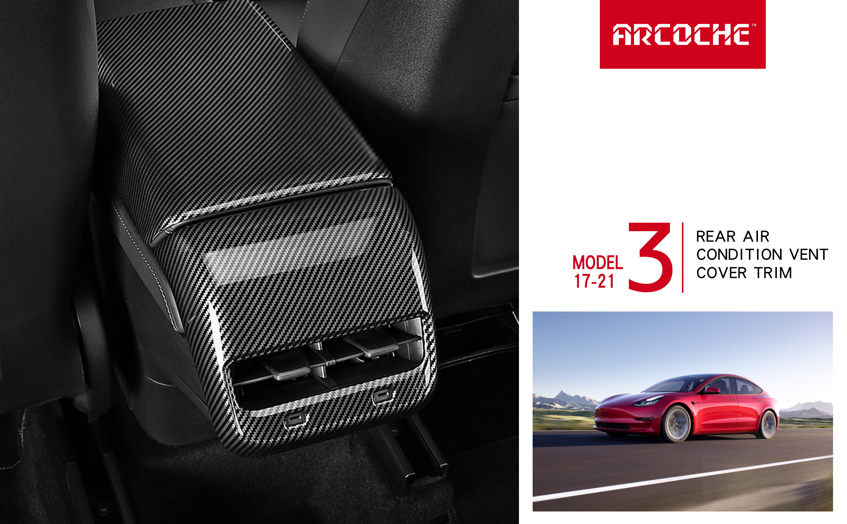 Tesla Model 3 Rear Air Vents Outlet Cover