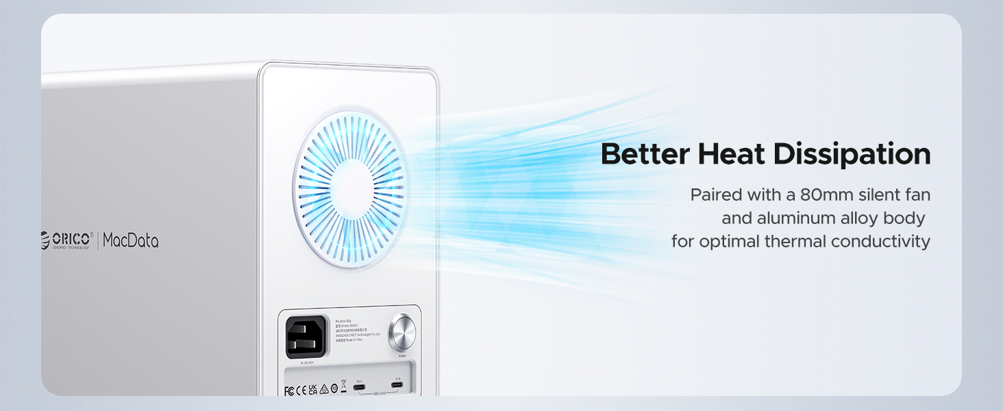 ORICO Daisy-Chain 5 Bay Hard Drive Enclosure USB 3.1 Gen 2 Aluminum Das Enclosure Support 22TB and E