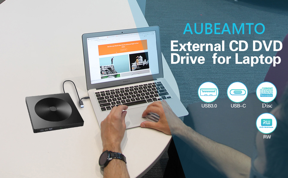 AUBEAMTO External CD DVD Drive