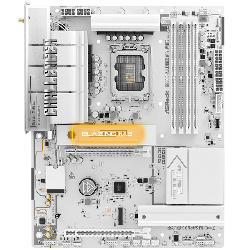 ASRock B860 CHALLENGER WIFI WHITE Motherboard