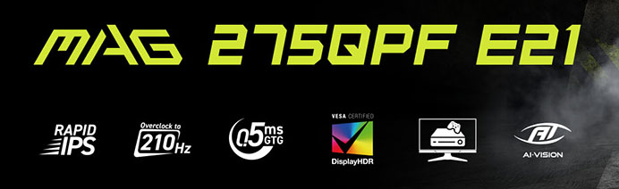 MSI MAG 275QPF E21 Gaming Monitor