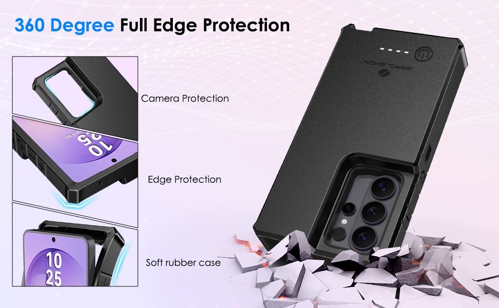 ZEROLEMON Battery Case for Galaxy S26 Ultra 10000mAh | 18W Charging Power| Full-edge Protection
