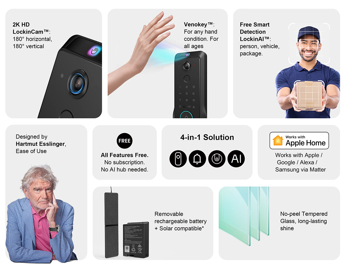 Lockin Veno Plus All-in-One Smart Lock for Front Door