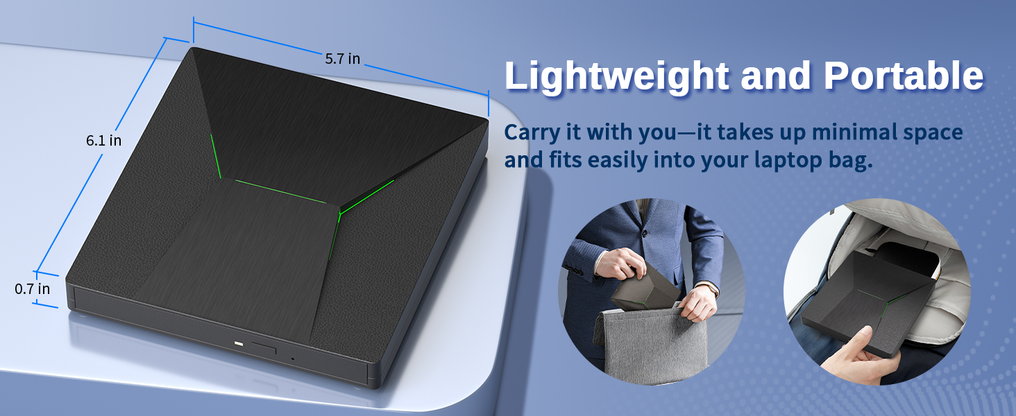 External Blu Ray Drive for Laptop, USB 3.0 Type-C External Bluray Burner, External Blueray