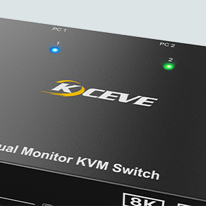 2 LED light indicator Led light indicator on this kvm switch is to show which PC is in display on th