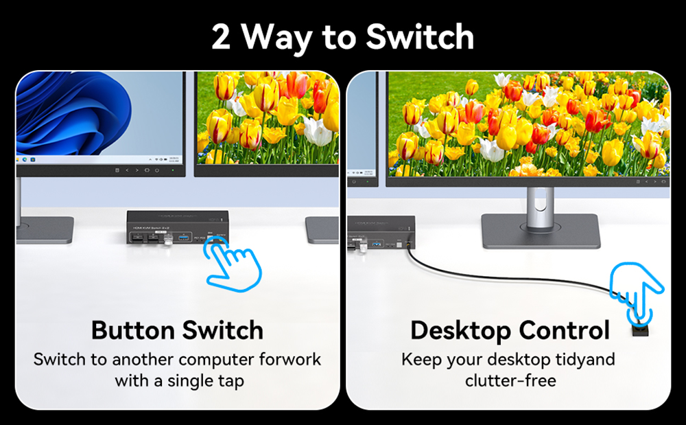 Two switching modes      Switching button: The switching button allows you to switch between differ