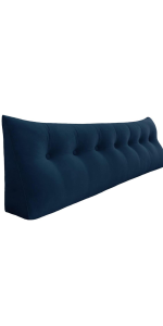 Navy Blue Velvet Wedge Pillow King Size