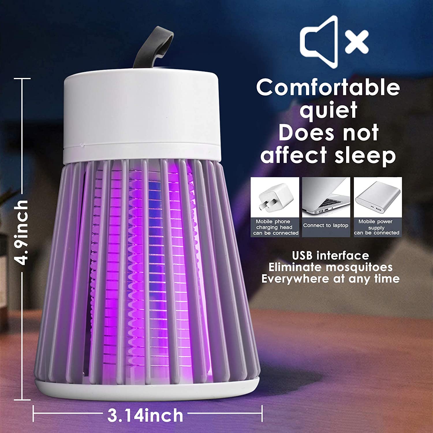 Bug Zapper Effective Attractant Insect Fly Pest Trap White Electric