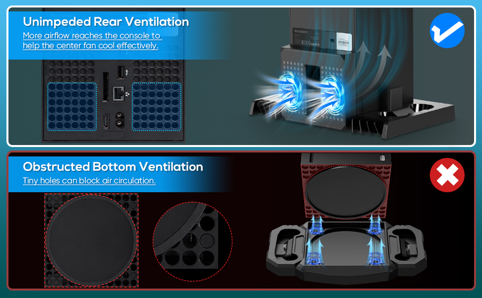 Upgraded Vertical Cooling Stand for Xbox Series X