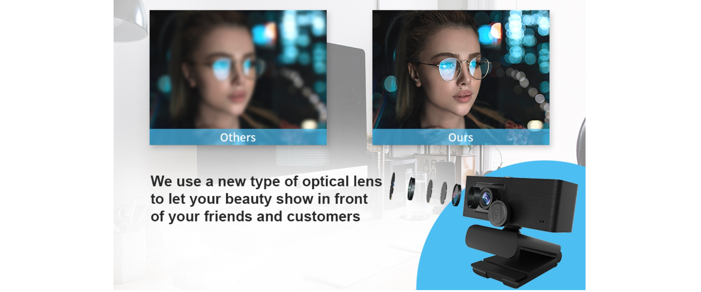 EACH webcam, optical lens, image quality comparison, our vs others