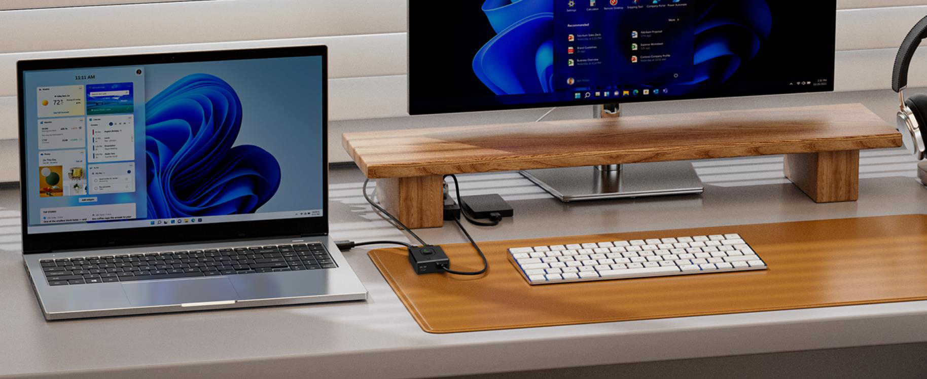 After connecting the USB HUB, you can share more USB devices such as mouse, keyboard, headphones, we