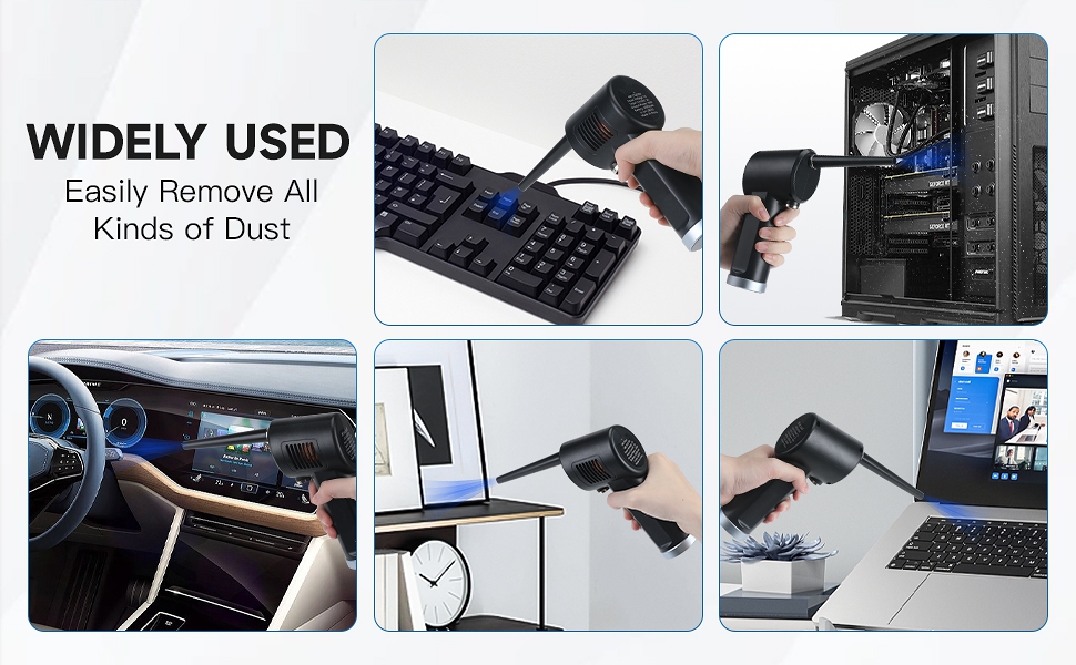 Air Duster for Computer Keyboard Cleaning - Cordless, Rechargeable 6000mAh  Battery,Powerful Brushless Motor and 10W Fast Charging Air Duster  Compressed Air 