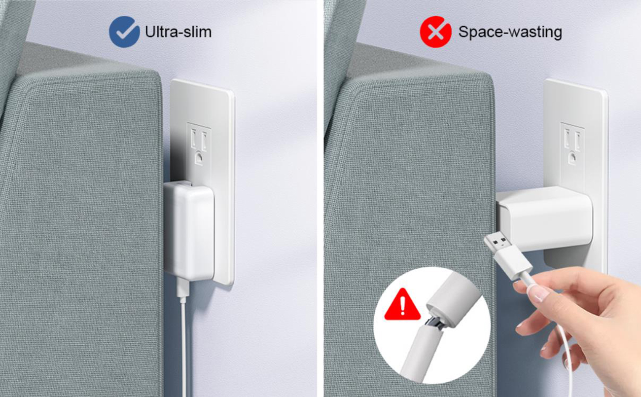 Type C Wall Charger Block box offers an intelligent safety charging protection with Dual Chip Design