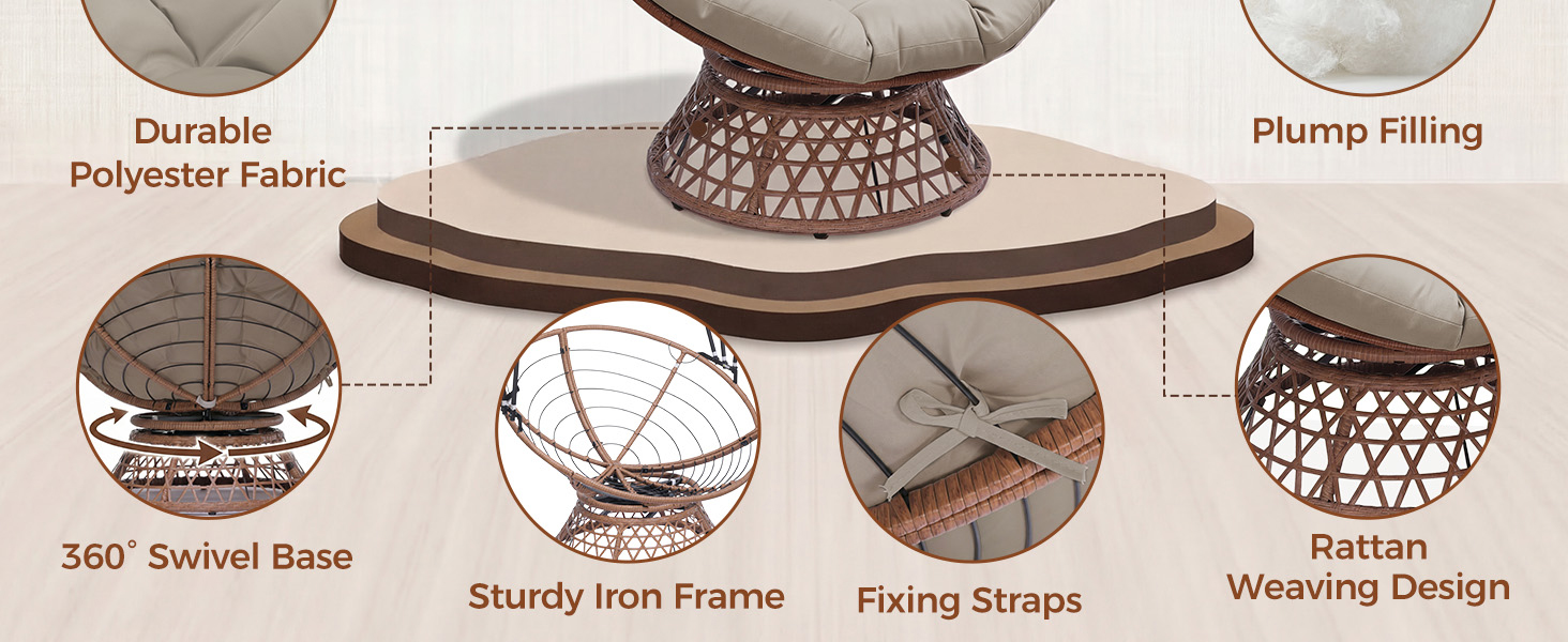 GTPLAYER Outdoor Wicker Egg Chair