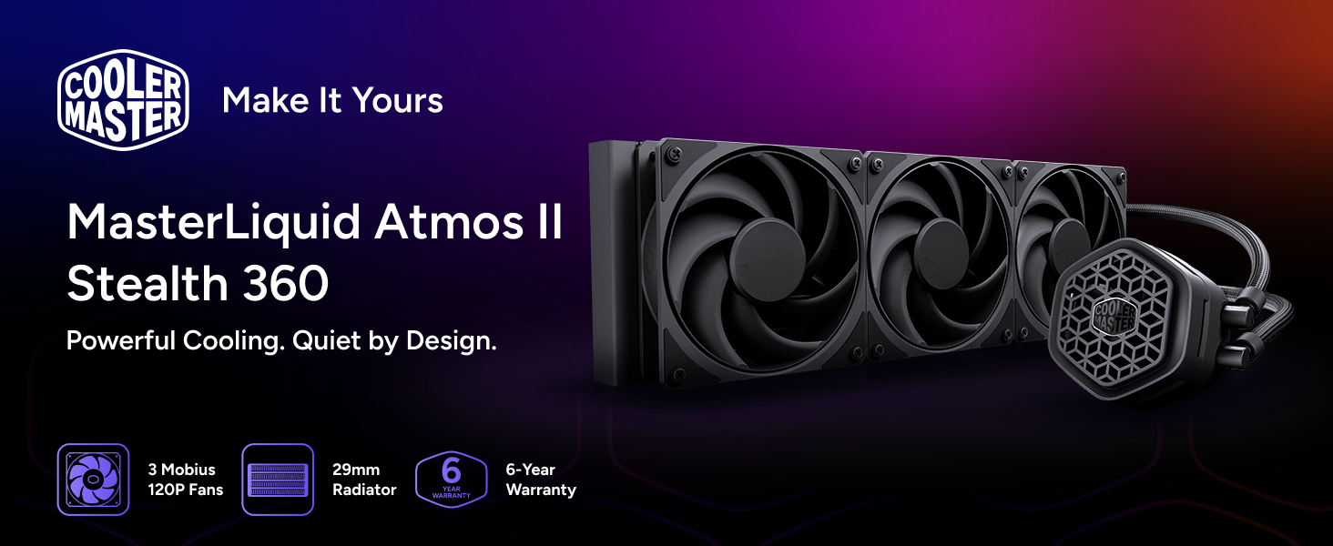 Cooler Master Atmos II Stealth 360 AIO Liquid CPU Cooler