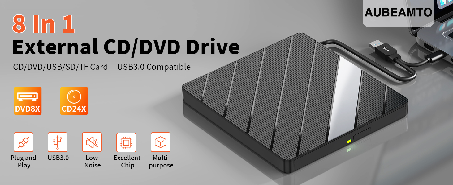 External CD DVD Drive USB C USB 3.0