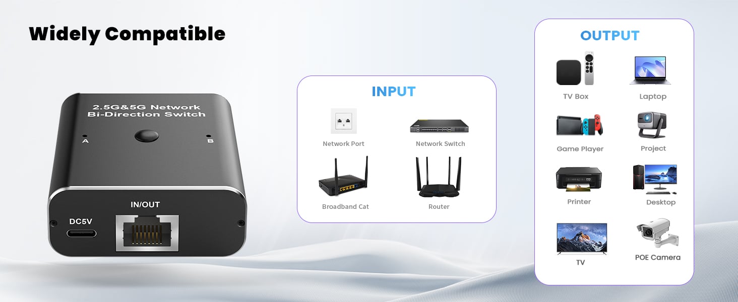 2 Port RJ45 Network Switch