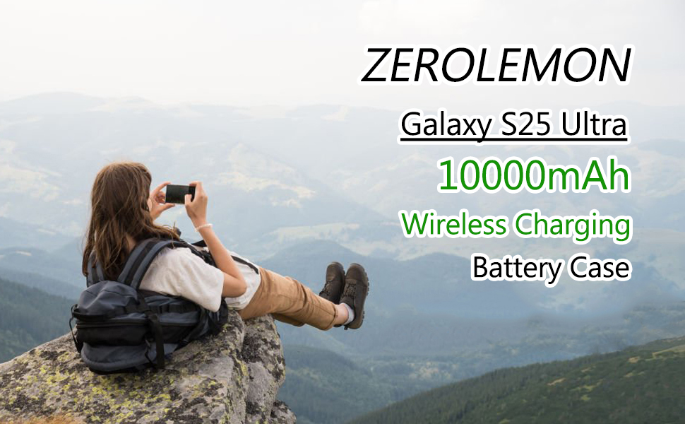 Galaxy S25 Ultra Wireless Charging Battery Case 10000mA| Android Auto Supported | 2 Charging Methods