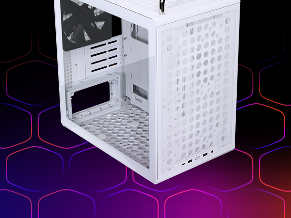 Cooler Master QUBE 340 Micro-ATX Compact -Tower PC Case - White