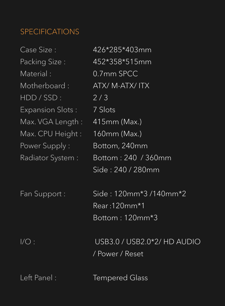 darkFlash TH285,ATX Mid-Tower Gaming Case,Triple-Sided Tempered Glass, 4× Pre-Installed Fans