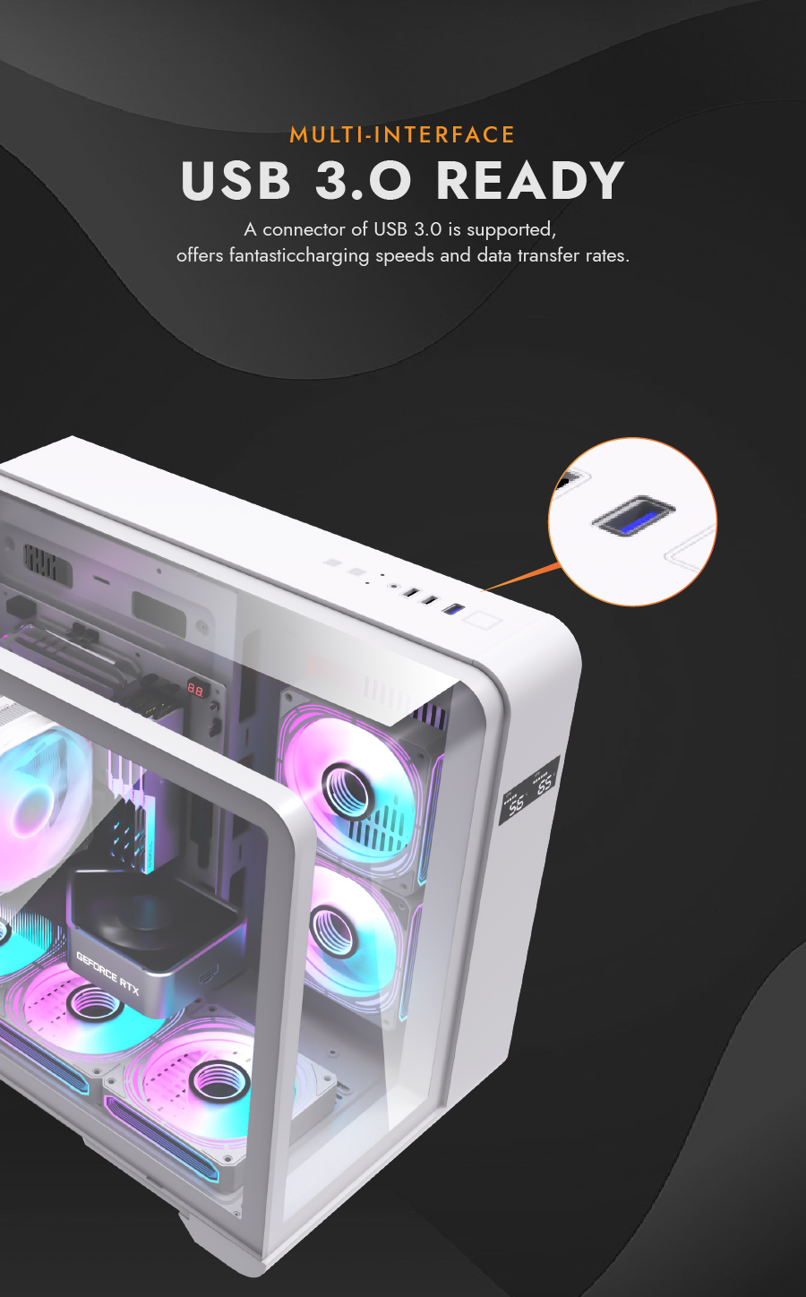 darkFlash L280M, Micro-ATX PC Gaming Case with Dual Real-Time Display