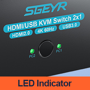 LED Indicators  Shows which hdmi source is in the use at present.