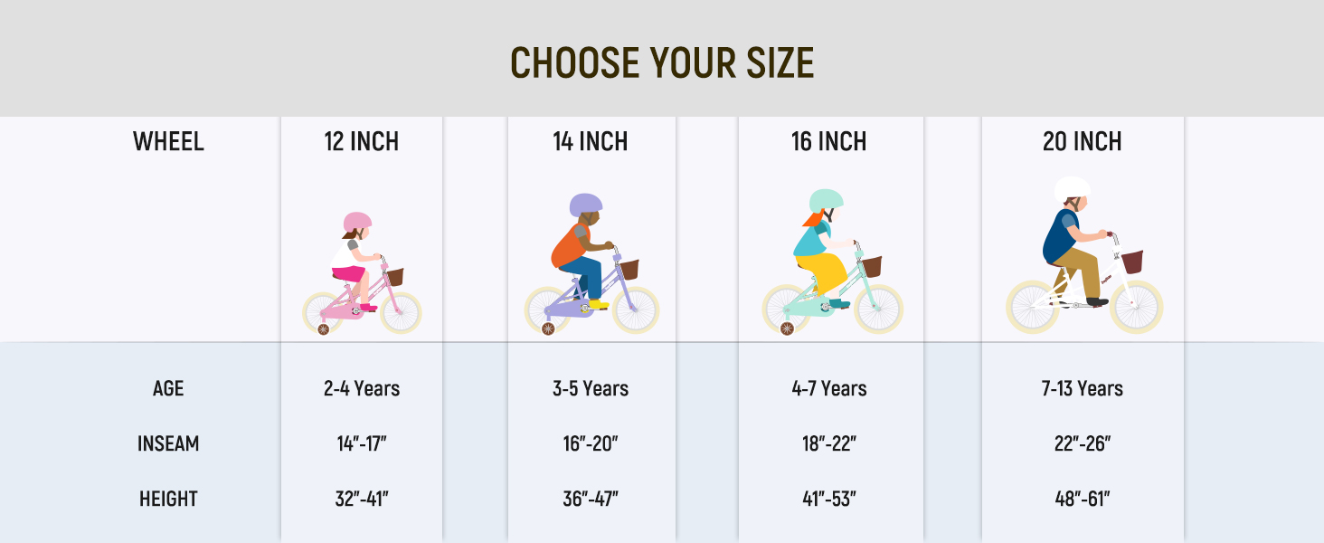 joystar kids bike boy girl children youth bicycle training wheels basket low-step frame