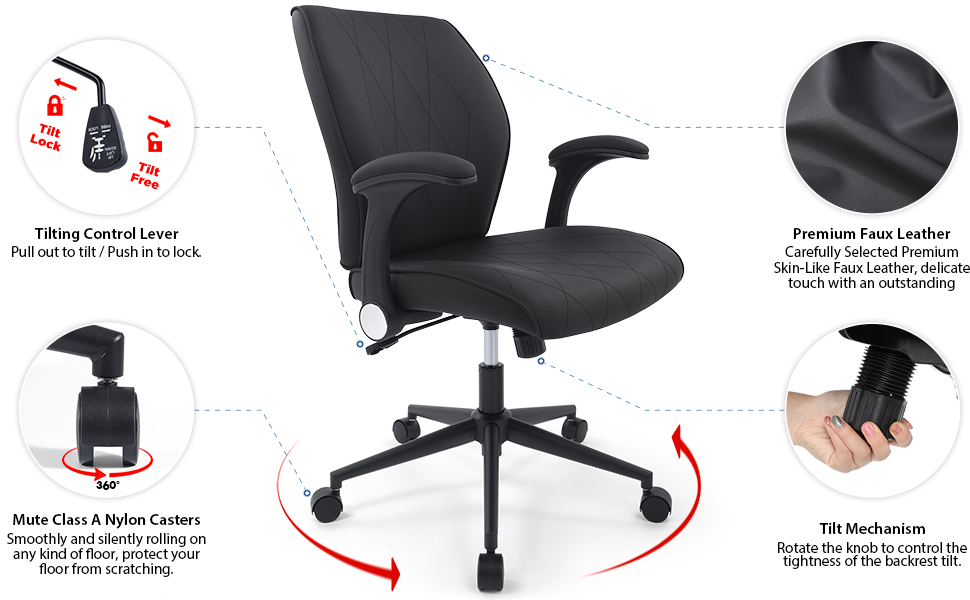 Details - Office Chair - Task Chair - Compture Chair - Drafting Stool