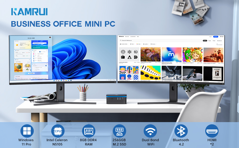 Mini PC Windows 11 Pro 8GB DDR4 RAM 512GB M.2 SSD, Mini Gaming Computer  with Processor Intel N5105 - laos Online shopping