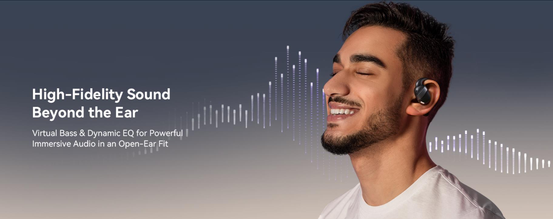 Open Ear Headphones, Bluetooth 5.4 Wireless Earbuds with Digital Display, Ultra-Comfort, Clear Calls
