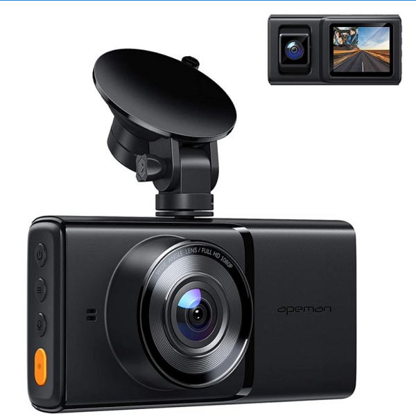 APEMAN Dual Dash Cam C420D for Cars Front and Rear with Night Vision 1080P FHD Mini in Car Camera 170° Wide Angle Driving Recorder with G-Sensor Loop Recording Parking Monitor WDR