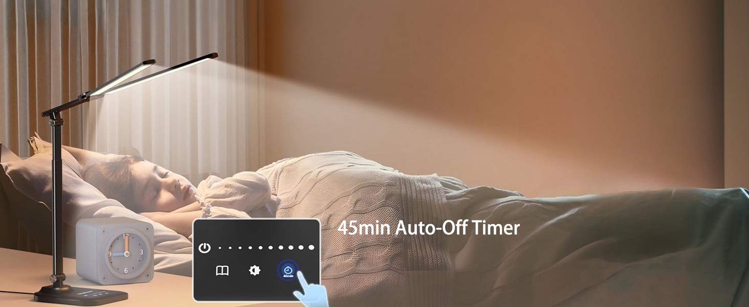Auto-Off Timer LED Desk Lamp