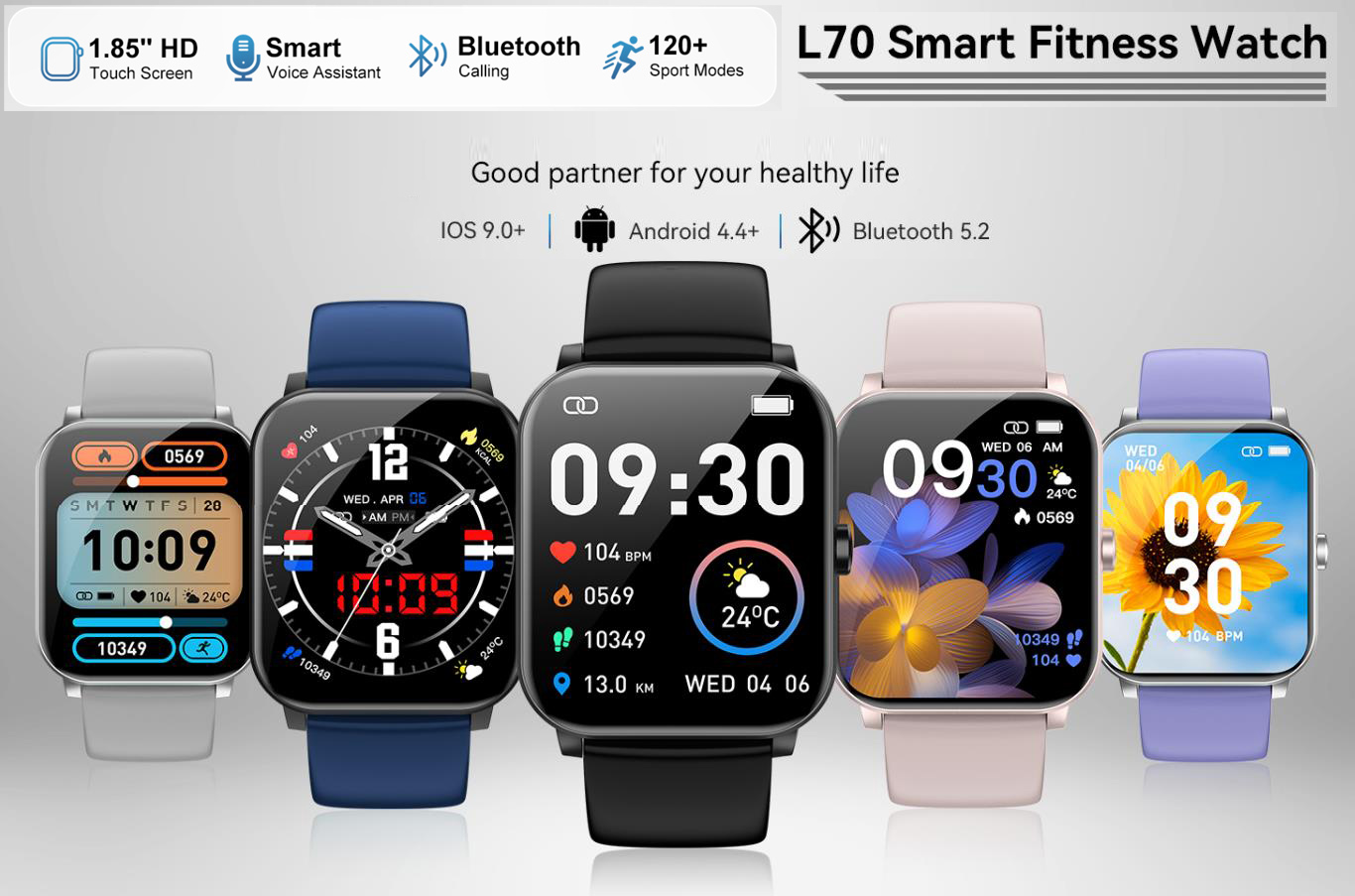 Smart Watch, 1.85" HD Smartwatch for Men Women (Answer/Make Calls), Fitness Watch
