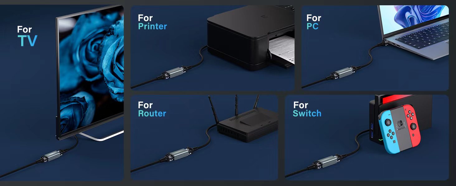 Ethernet Extender 10Gbps, 2 Pack RJ45 Coupler, Ethernet Connector LAN Adapter Network Extender