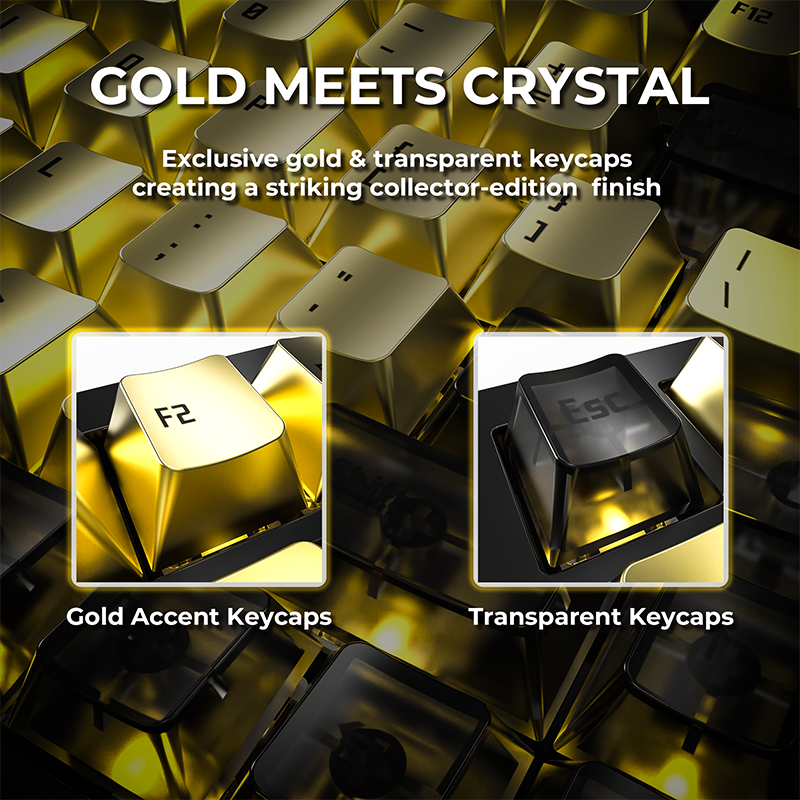MONTECH MKey Pro Newegg 25th Anniversary Limited Gold Edition Mechanical Gaming Keyboard