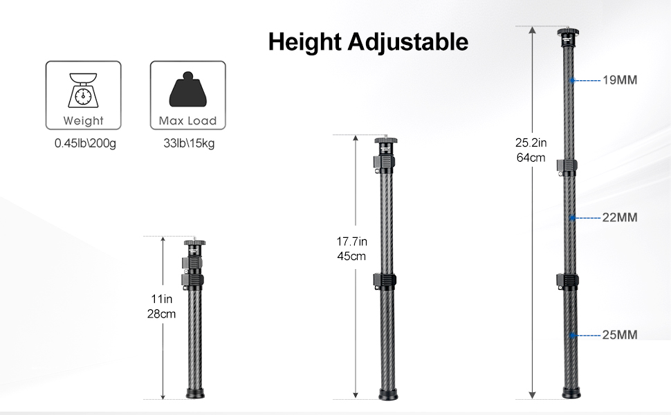 Carbon Fiber Tripod Extension Pole