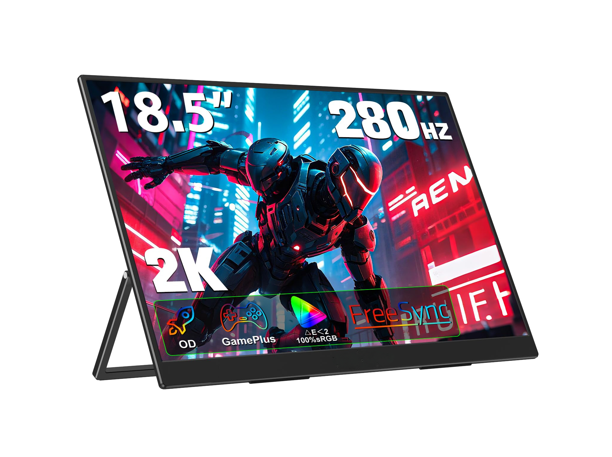 18.5 Inch 280Hz Portable Gaming Monitor,2K QHD 100% sRGB Portable Monitor Gamepl