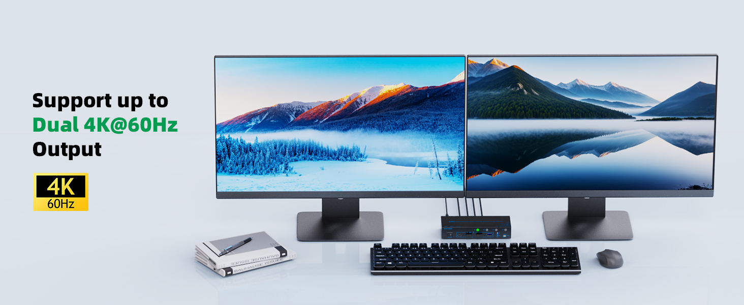 Step 3. Connect 2*Displayport 1.4 & 1* USB 3.0 cables from PC2 to "INPUT A2, INPUT B2, and USB 3.0 (