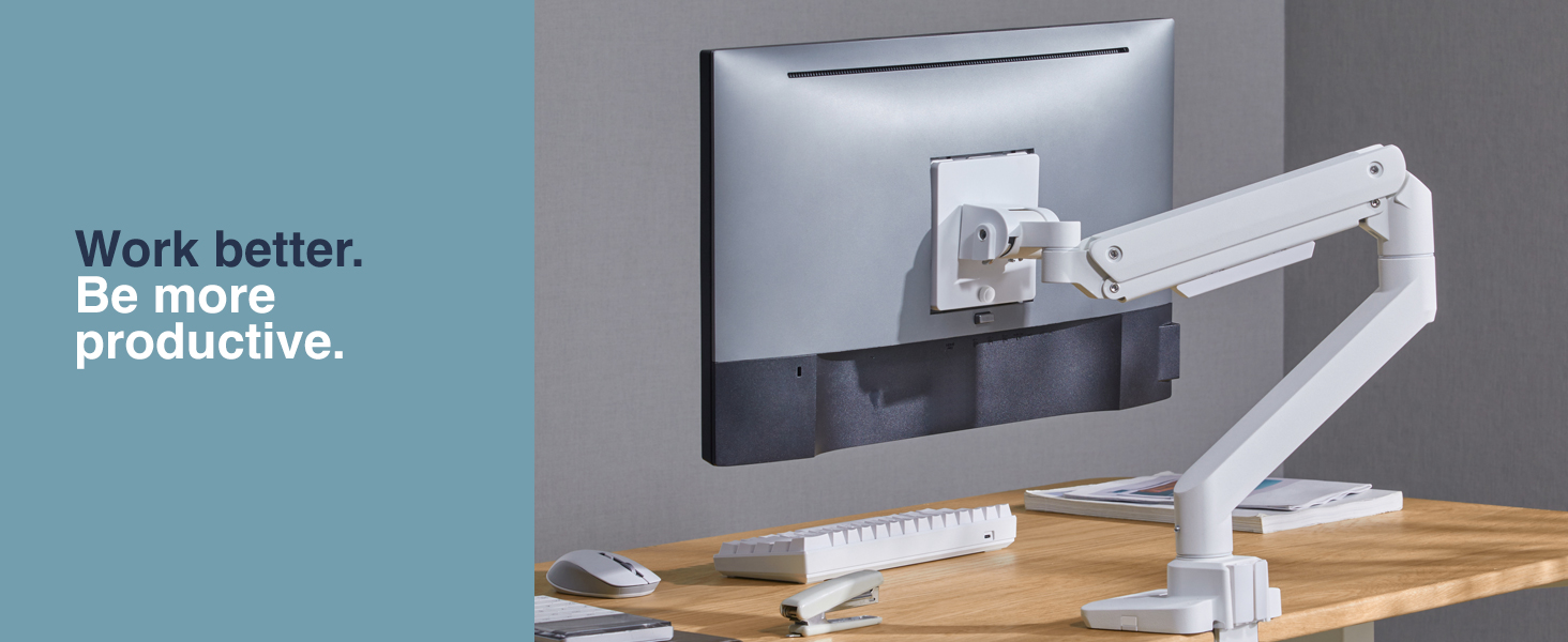 heavy-duty ultrawide monitor arm, ergonomic gas spring mount for large screens, curved monitor desk