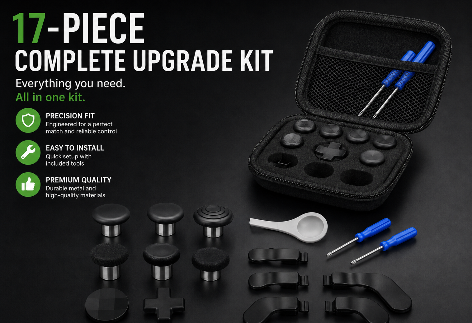 17 piece controller upgrade kit, Xbox Elite Series 2 replacement parts