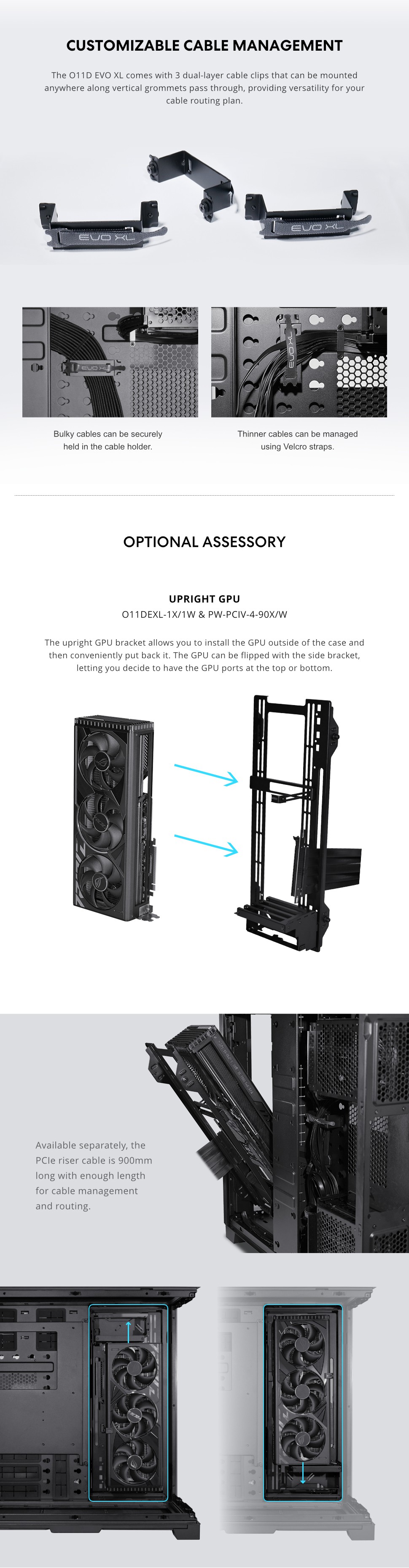 LIAN LI O11 Dynamic EVO XL O11DEXL Black Aluminum / Steel / Tempered Glass  ATX Mid Tower Computer Case ----- O11DEXL-X 