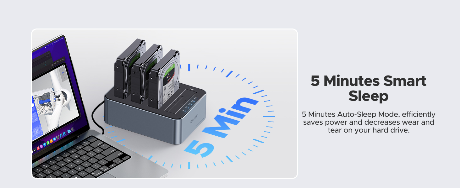 ORICO 80TB USB C to SATA I/II/III 4 Bay External Hard Drive Enclosure Docking Station for 2.5 or 3.5